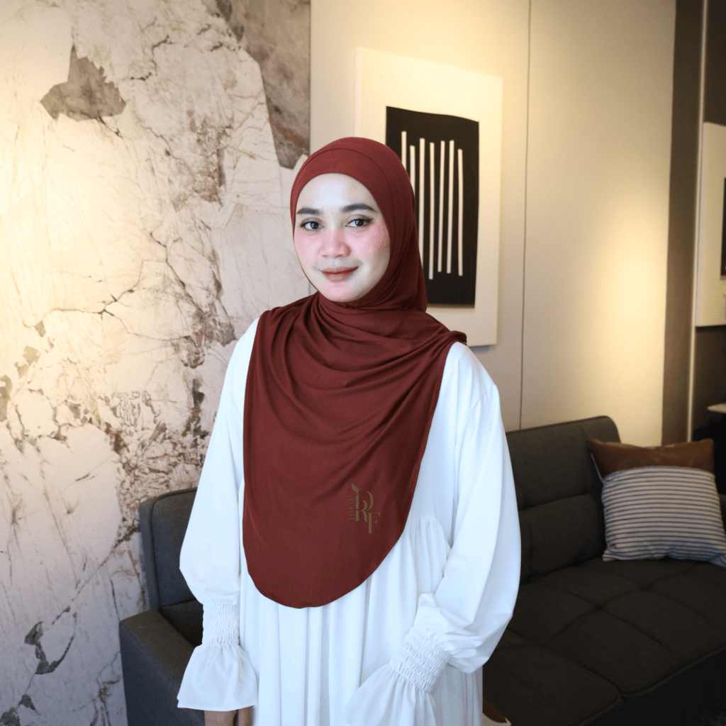 Bergo Marwa warna Cinnamon