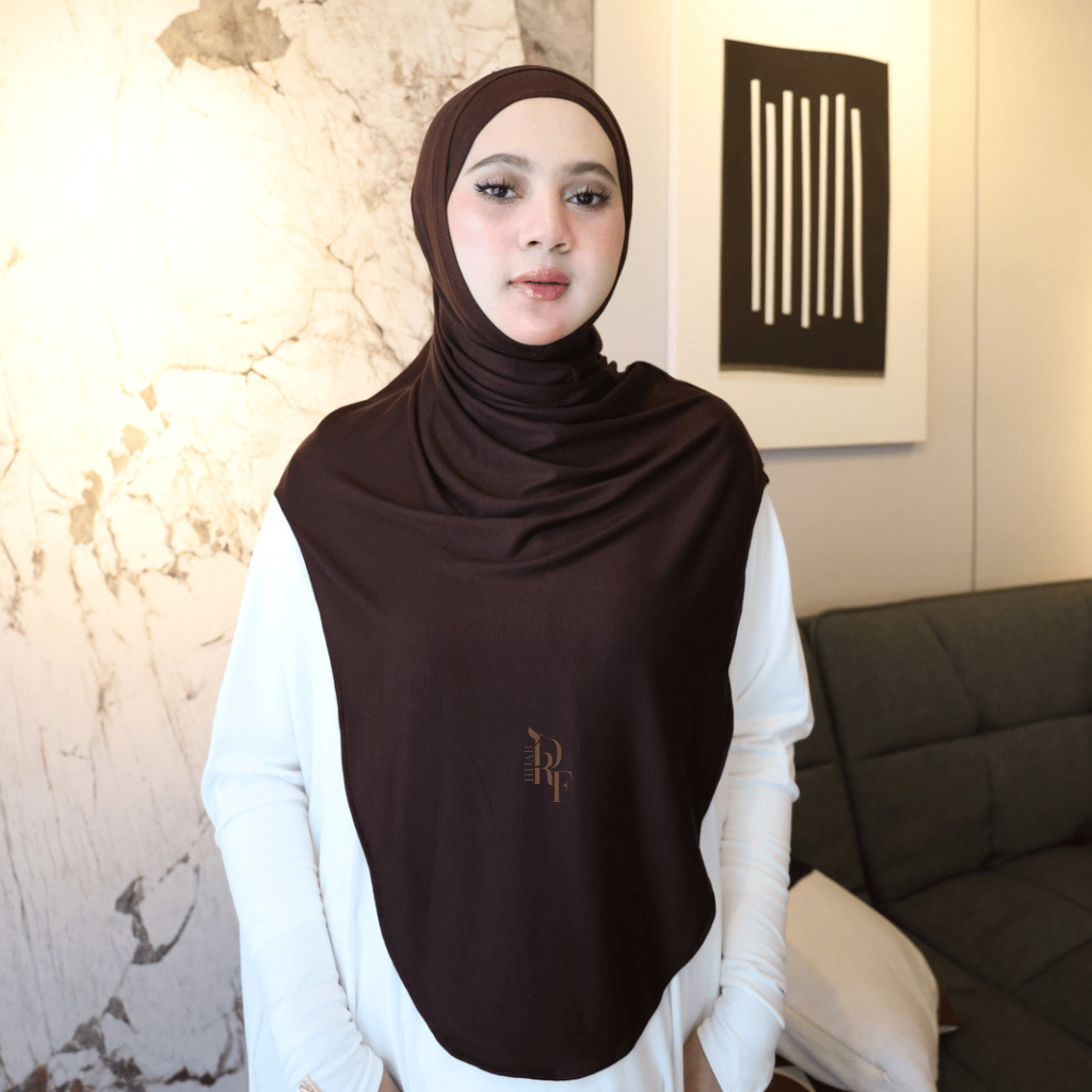 Bergo Marwa warna Mahogany